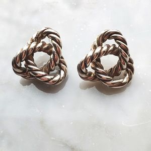 Silver cable knot earrings
